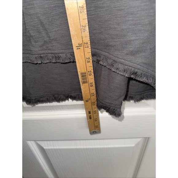 Umgee Tunic Top Scoop Neck Dolman Sleeve Fringe Details Green Size S 4914 - Picture 7 of 7